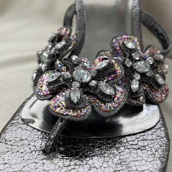 Carlos Santana Silver Embellished Platform Sandal, Size 8.5M - Picture 10 of 12